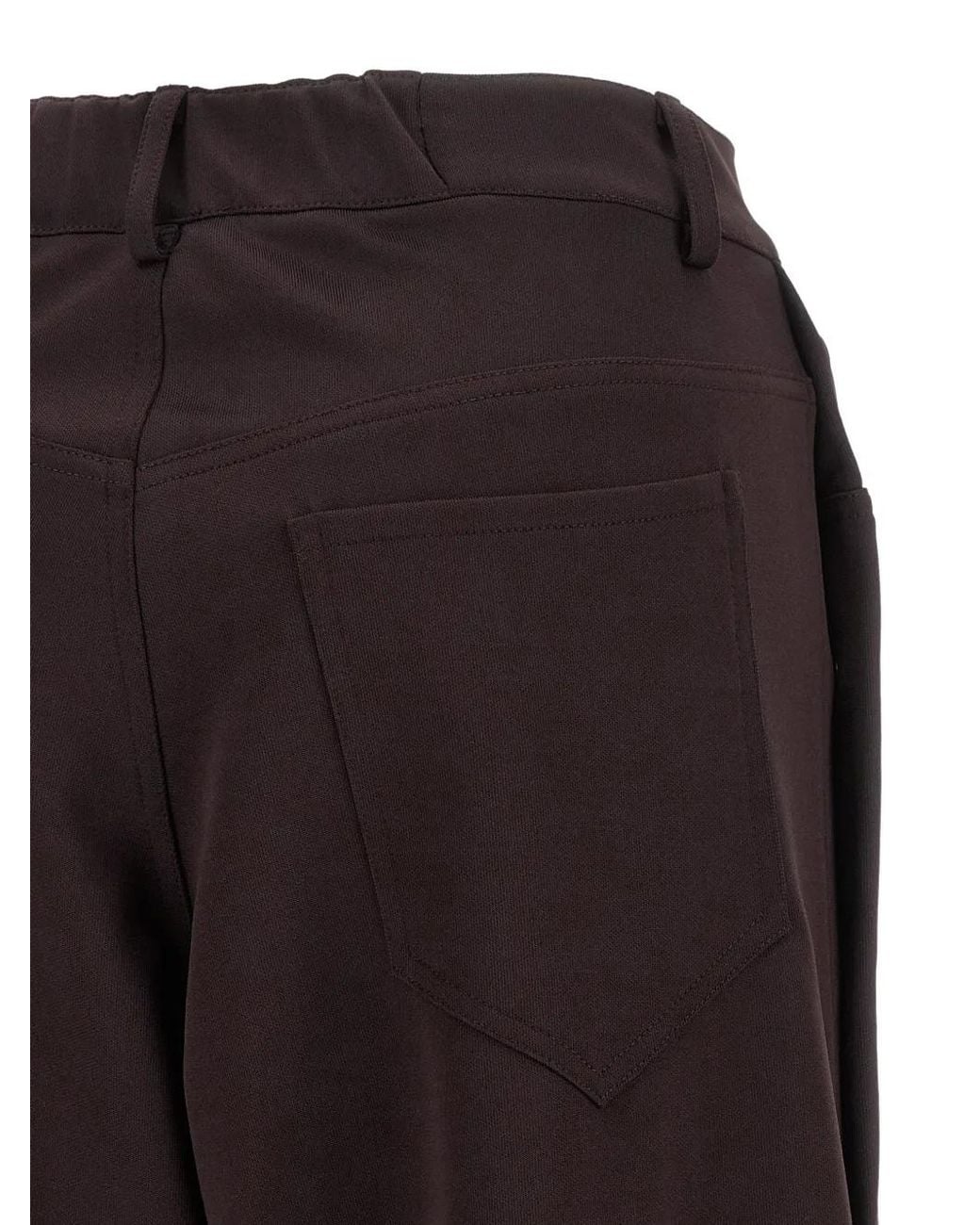 DI.LA3 PARI' Purple Button-Side Wide-Leg Trousers