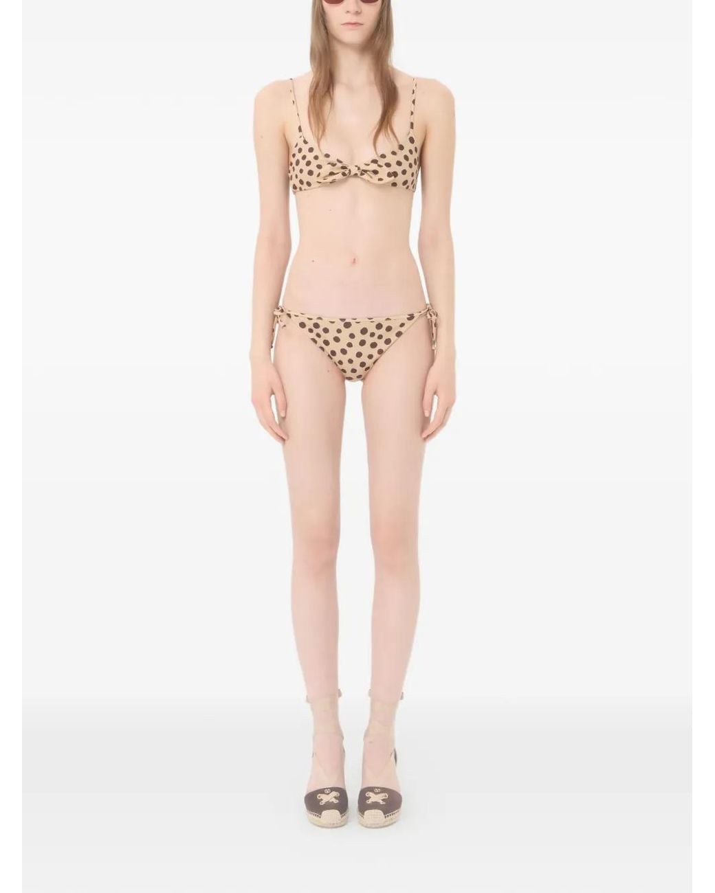 Valentino Garavani White Maillot De Bain Plus De Pois Dalmata En Lycra À Pois