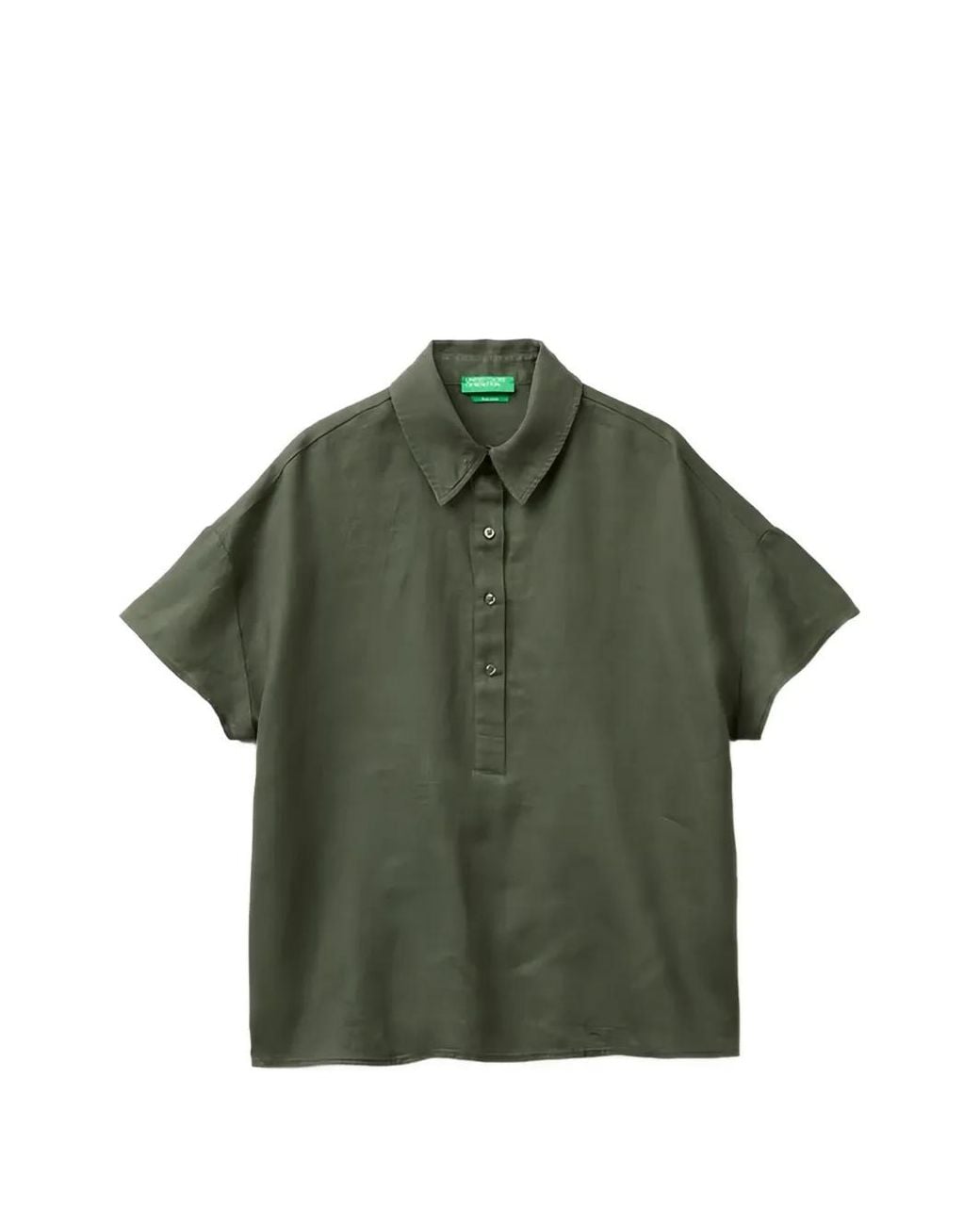 Benetton Linnen Blouse in het Green