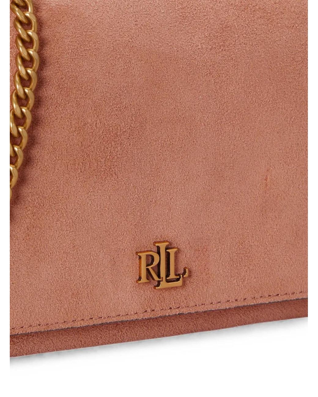 Ralph Lauren Brown Medium Adair Ii Logo-Plaque Chain-Strap Shoulder Bag