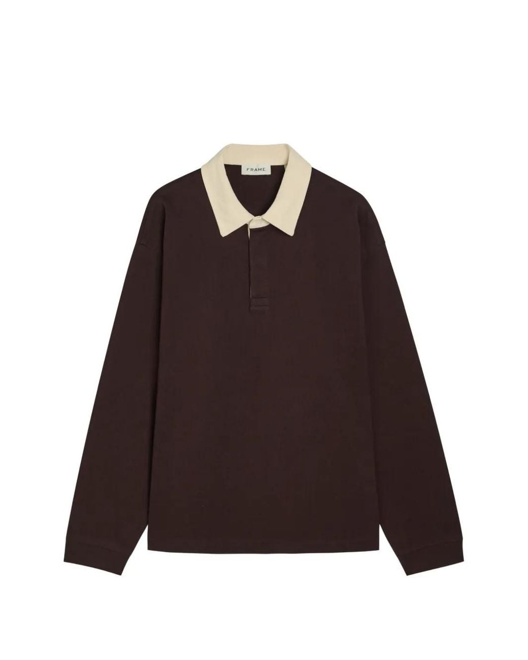 FRAME Brown Long-Sleeve Rugby Polo Shirt for men