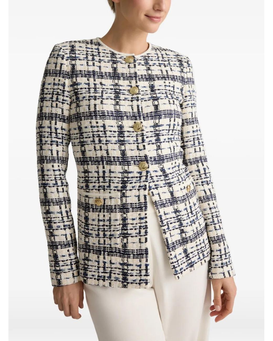 St. John Natural Tweed Button Jacket