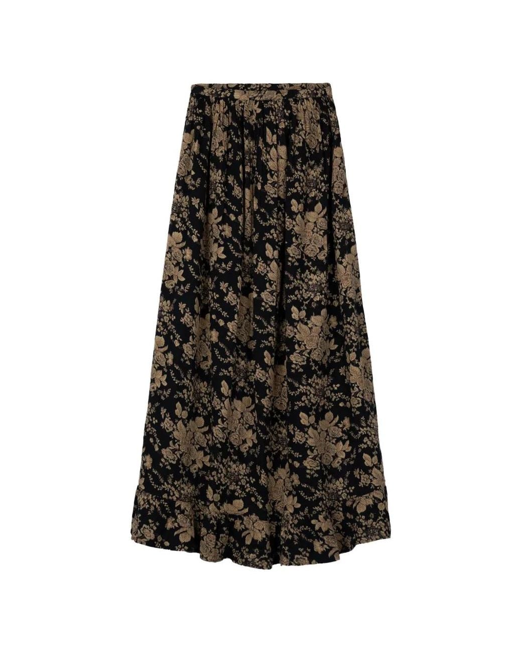 Antik Batik Black Cinzo Floral-Print Maxi Skirt