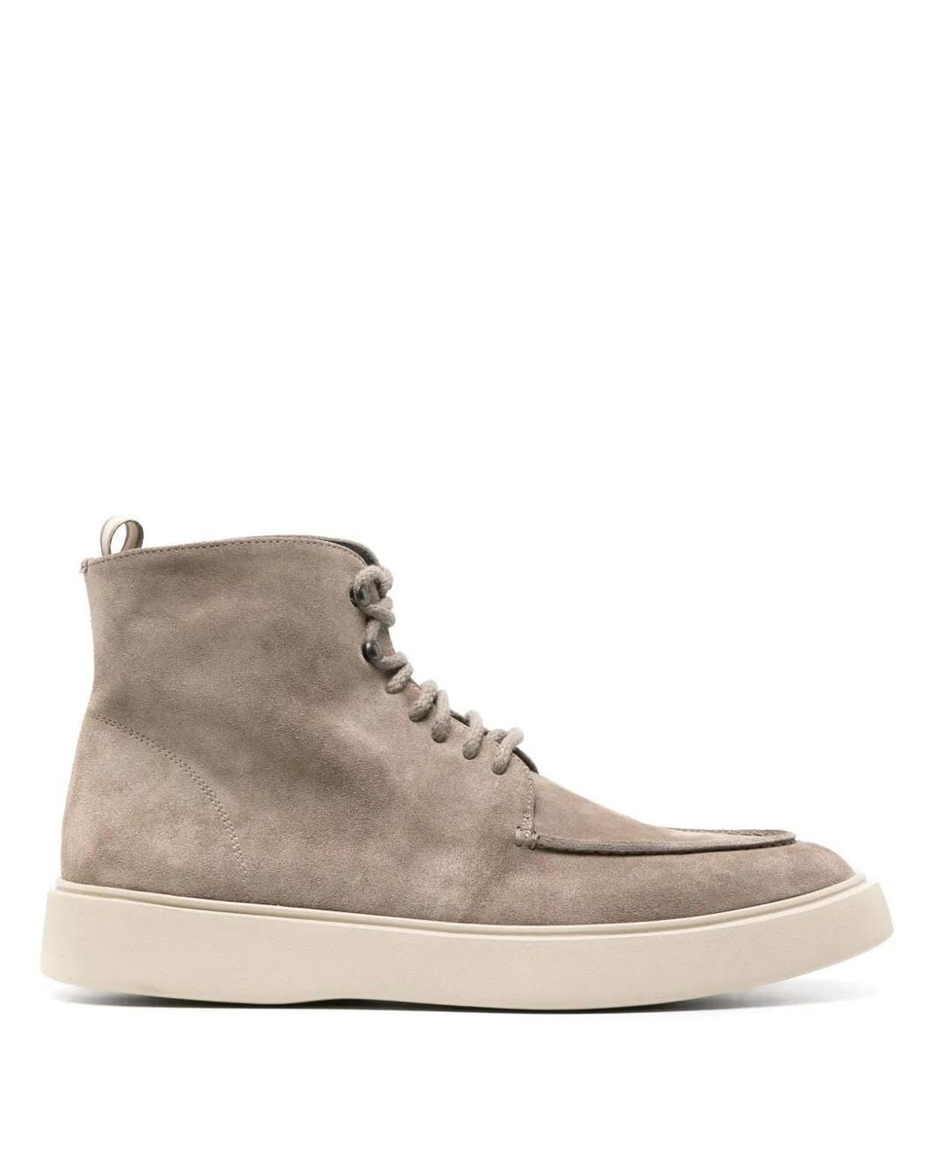 Officine Creative Brown Frame 004 High-Top Suede Sneakers for men