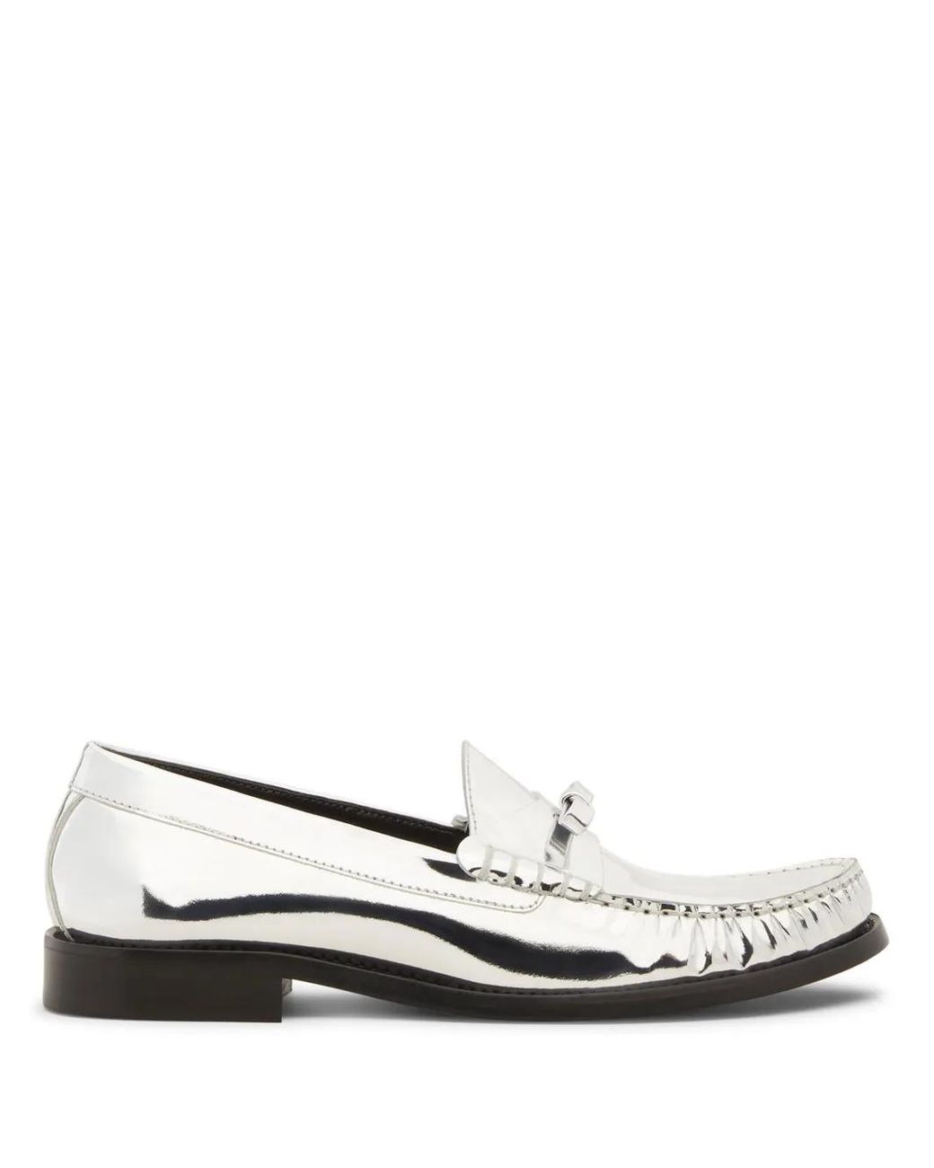 Stuart Weitzman White Lottie Bow Loafer