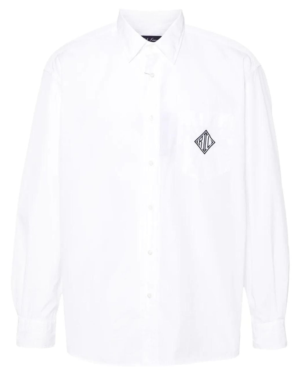 Ralph Lauren White Logo-Print Cotton Shirt for men