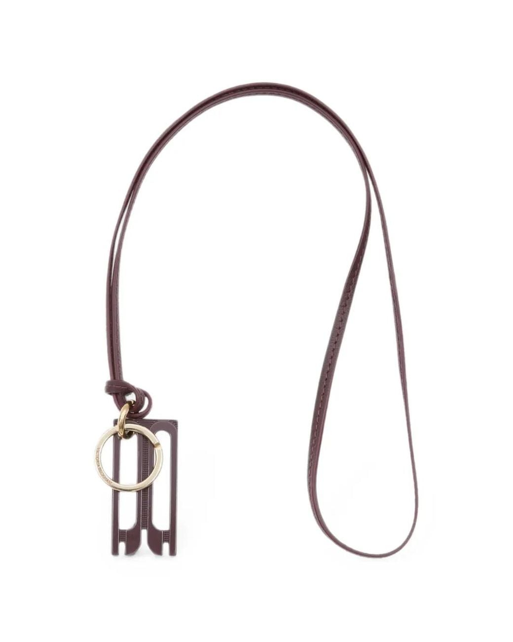 Victoria Beckham White Dorian Logo-Plaque Keyring
