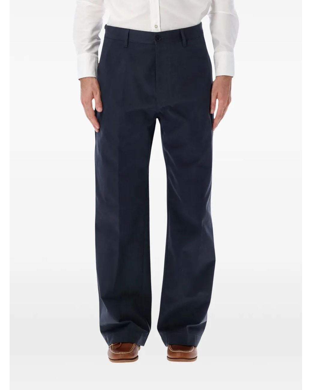 Fortela Blue Straight-Leg Trousers for men