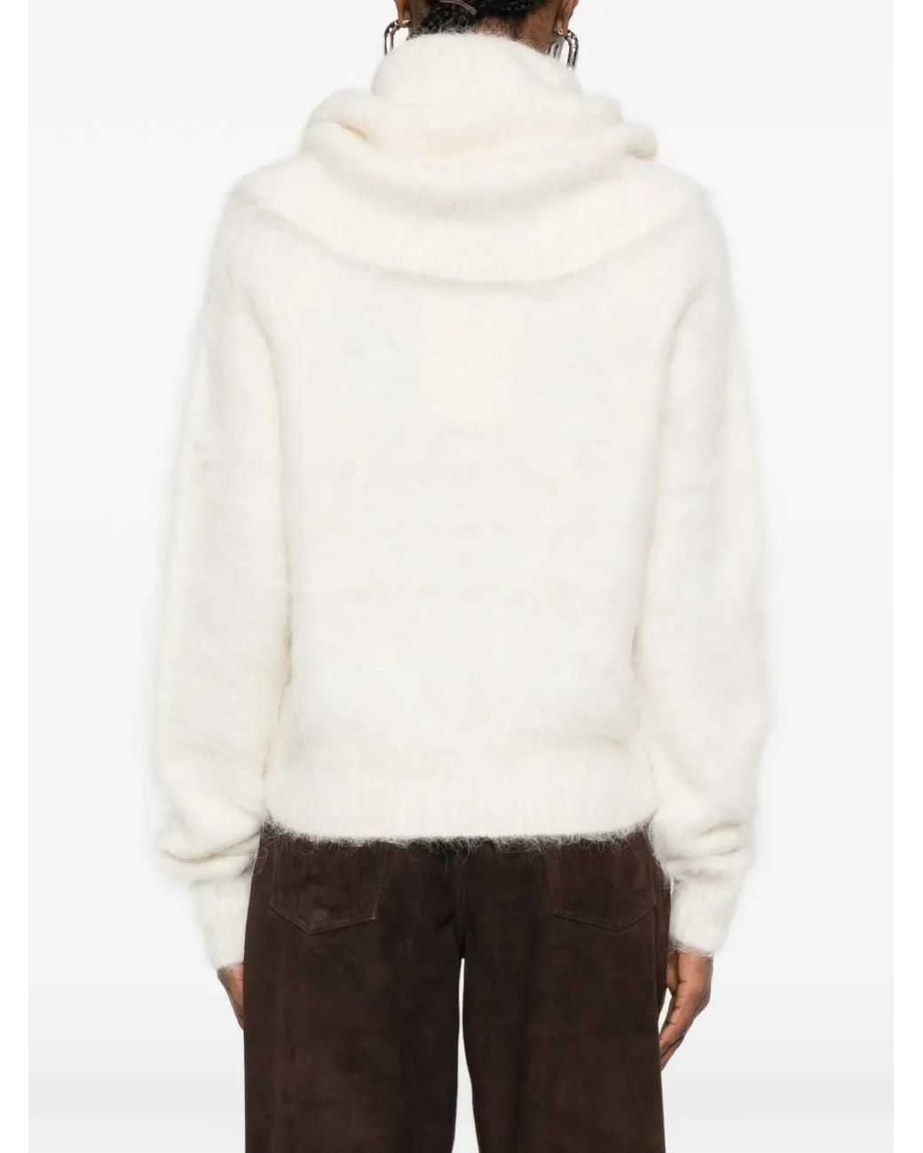 Totême White Funnel Alpaca-Blend Sweater