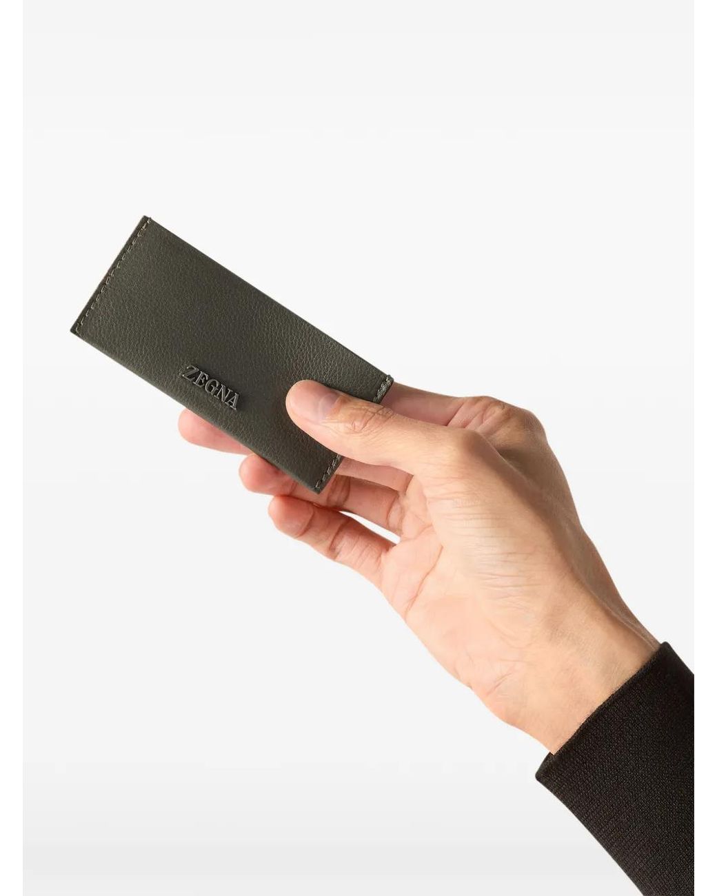 Zegna Gray Secondskin Card Case for men