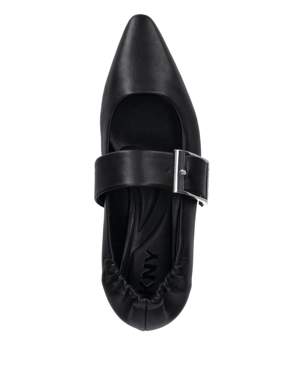 DKNY Black Buckle-Strap Ballet Flats
