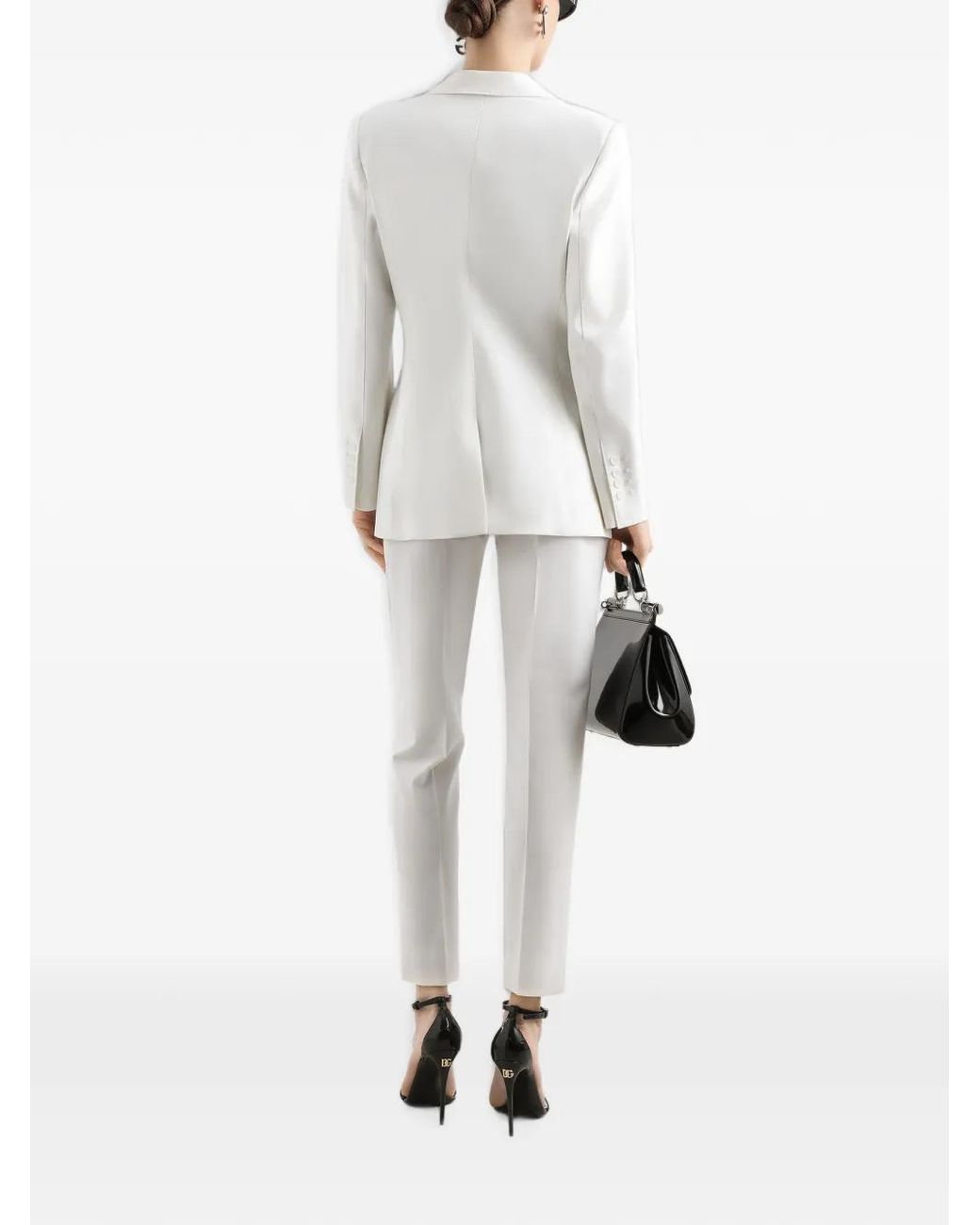 Dolce & Gabbana White Cropped Tailored Trousers