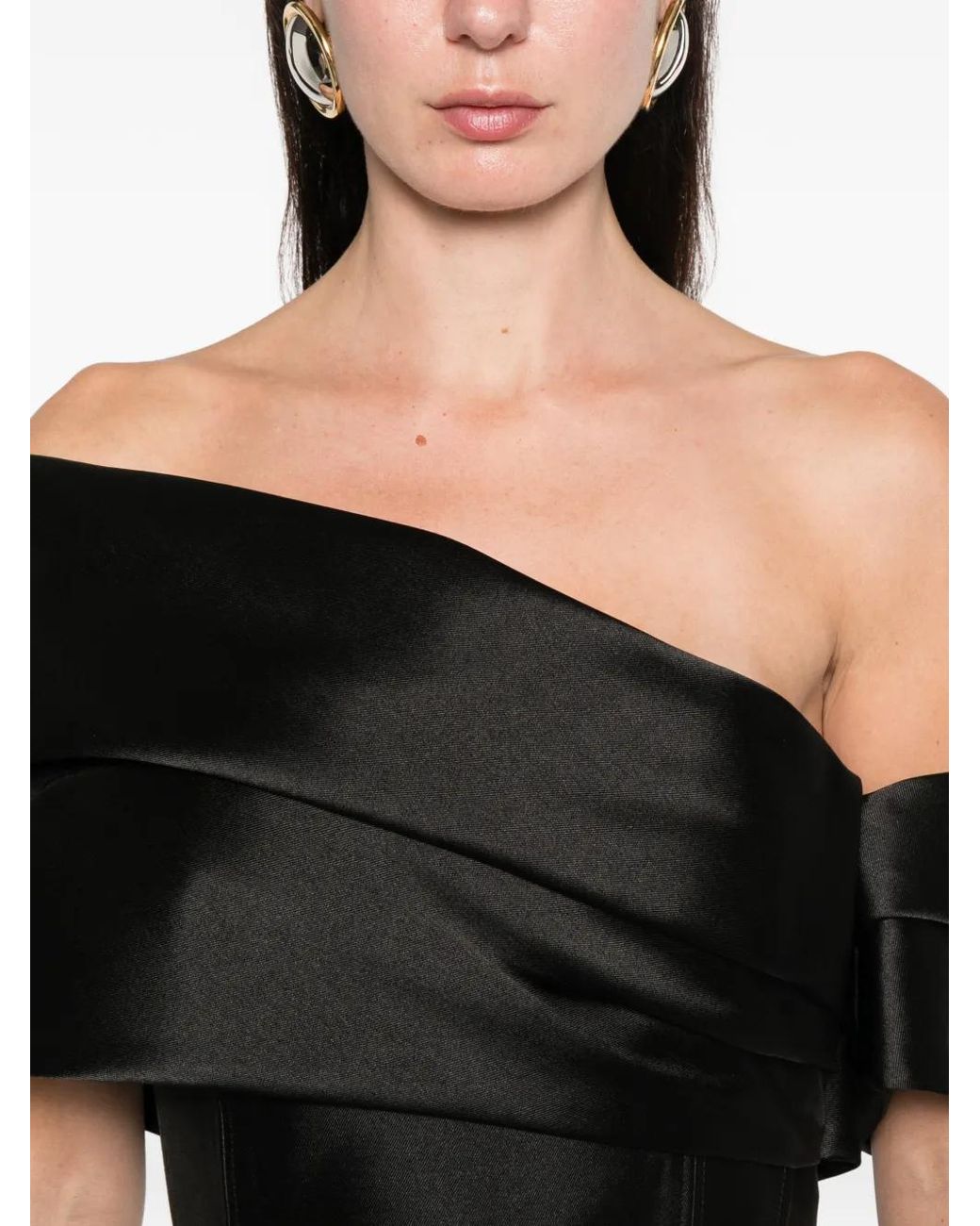 Solace London Mirla Midi Dress in Black | Lyst