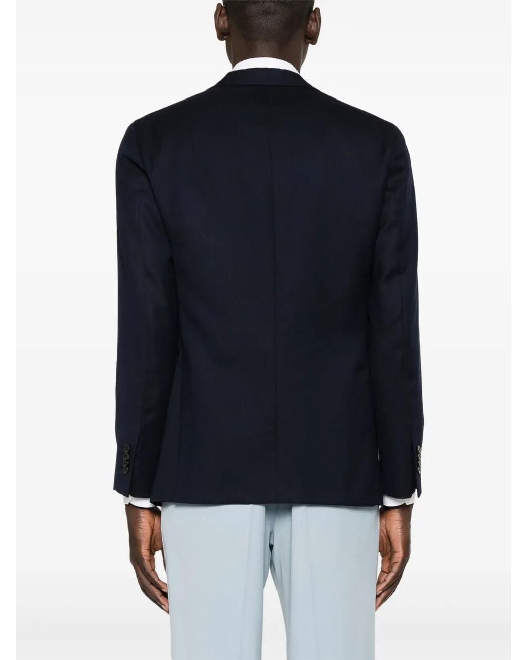 Boglioli Blue Textured Finish Single-Breasted Blazer for men
