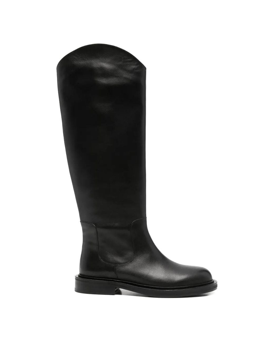 ADRIANNA FERETTI Black Curved-Edge Boots