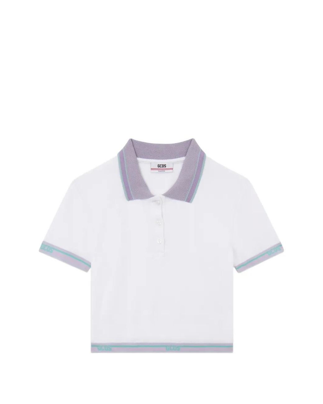 Gcds White Logo-Trim Polo Top