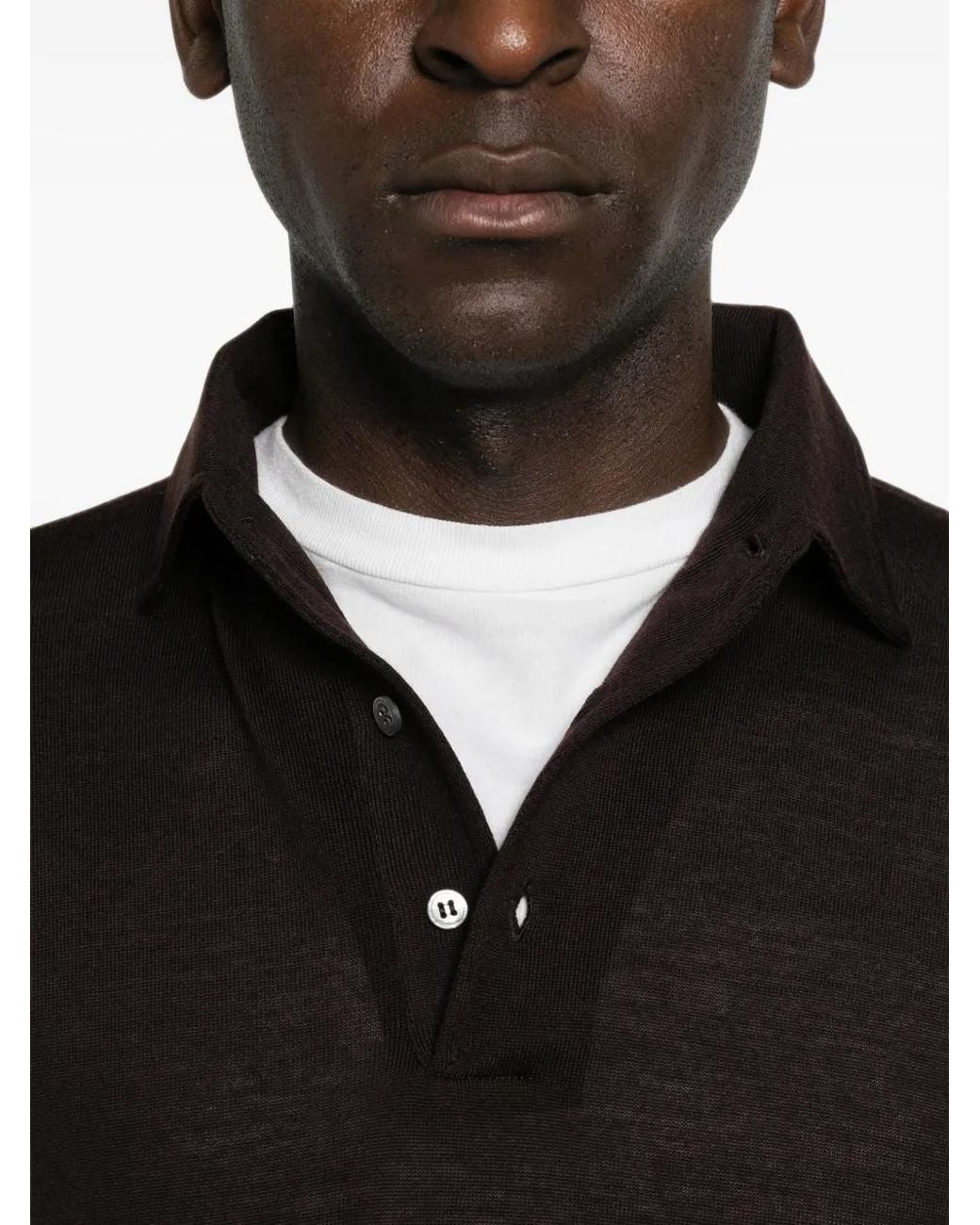 Lardini Black Long-Sleeve Polo Shirt for men