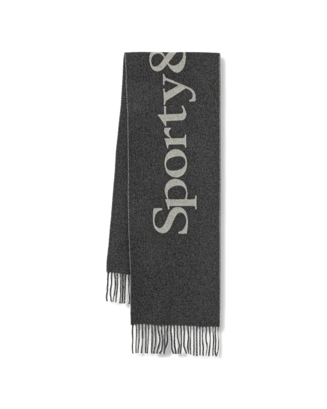 Sporty & Rich Gray Fringed Scarf