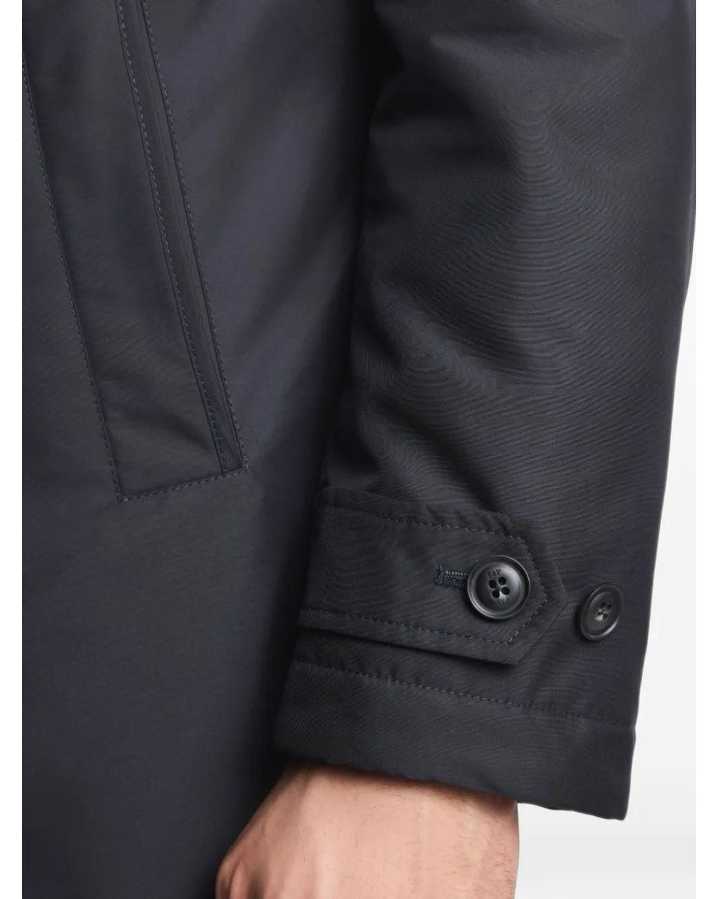 Fay Blue Long-Sleeve Snap-Button Coat for men