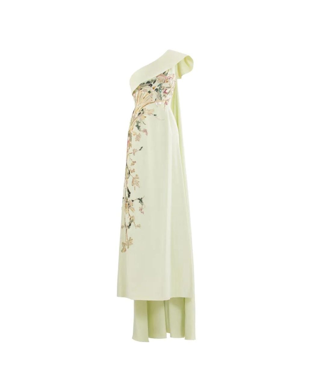 Saiid Kobeisy White One-Shoulder Embroidered Maxi Dress