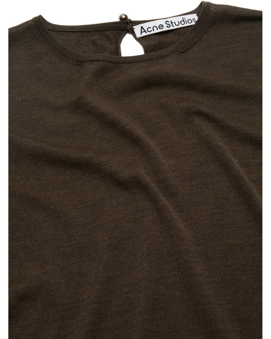 Acne Brown Silk Knit Top