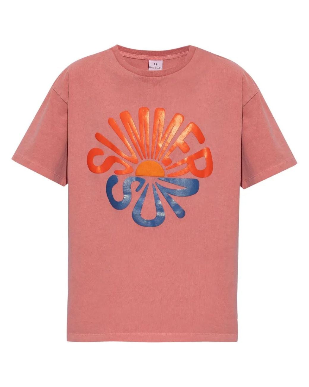 Paul Smith Pink Slogan-Print Cotton T-Shirt