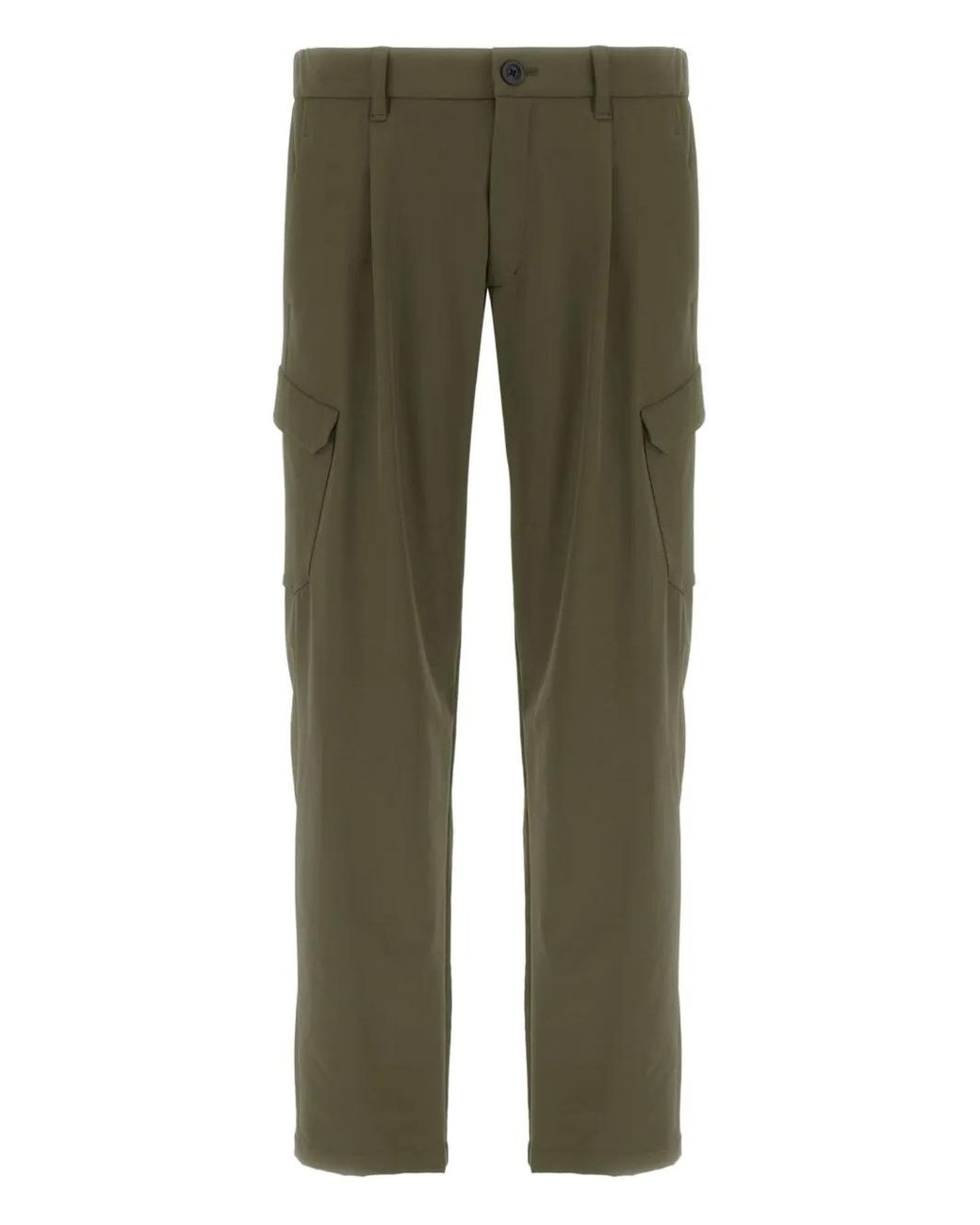 Herno Green Light Comfort Stretch Woven Cargo Trousers for men