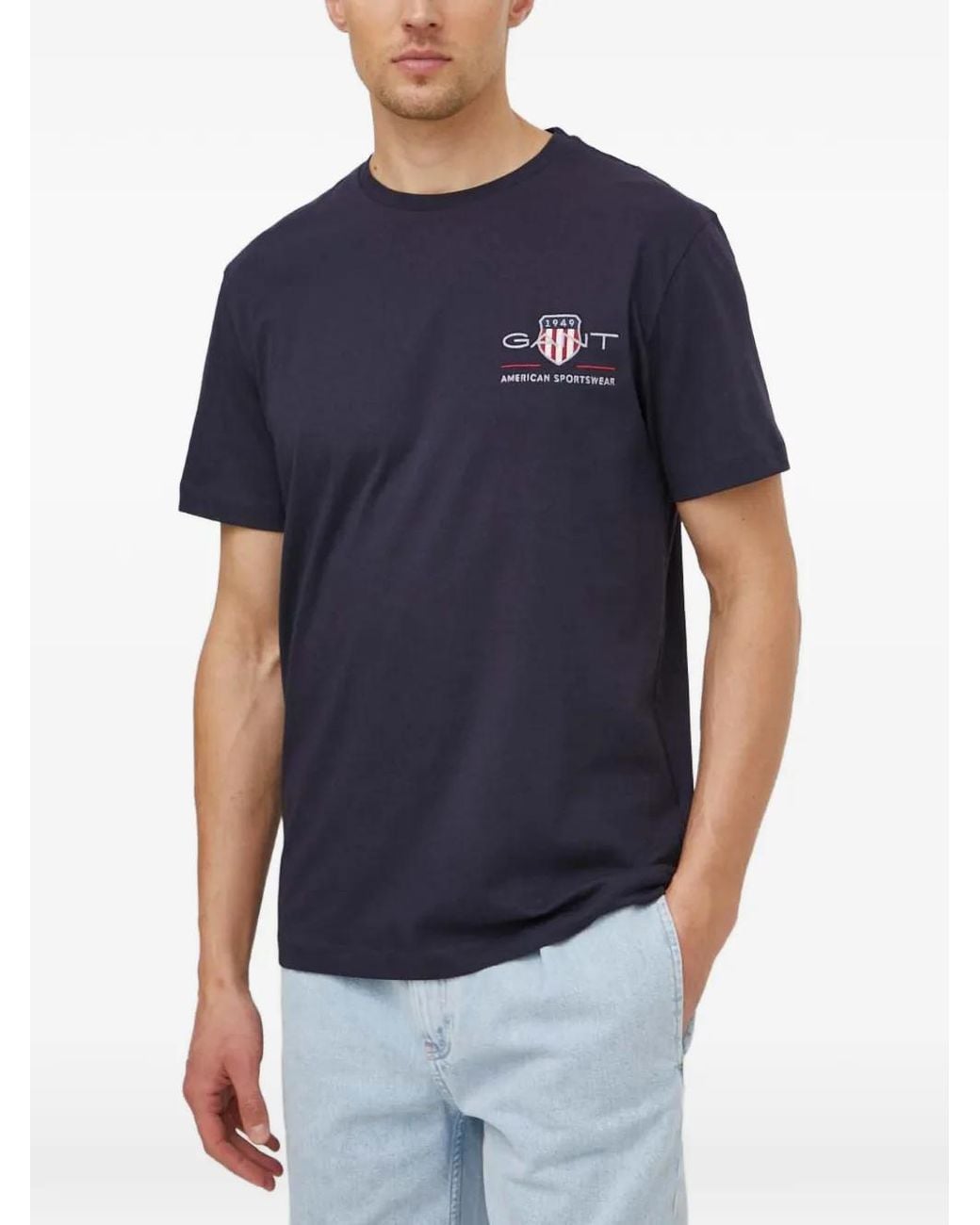Gant Blue T-Shirt À Logo Brodé for men