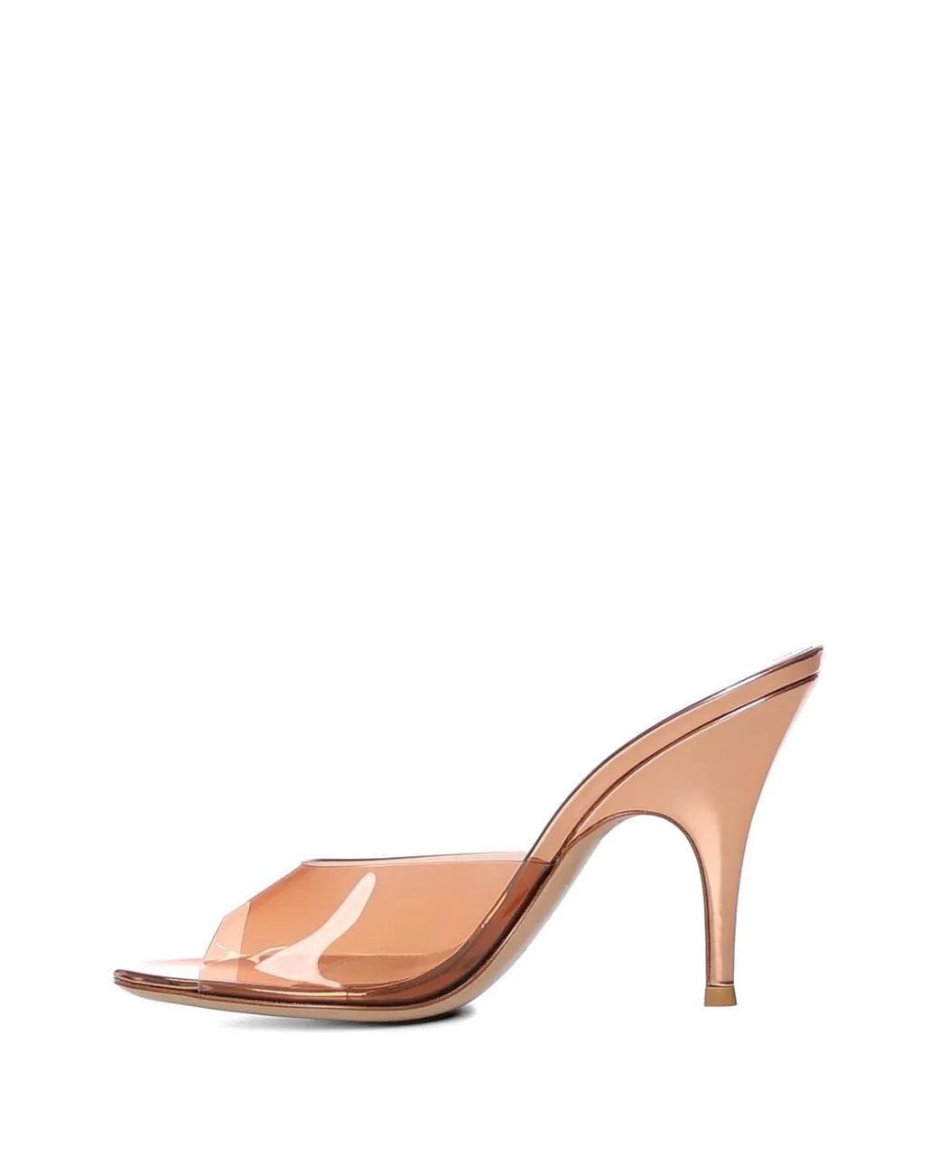Gianvito Rossi Pink Glass And Metal Mid Heel Sandals