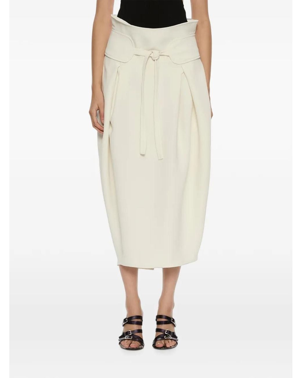 Christopher Esber Natural Virelle Cocoon Midi Skirt