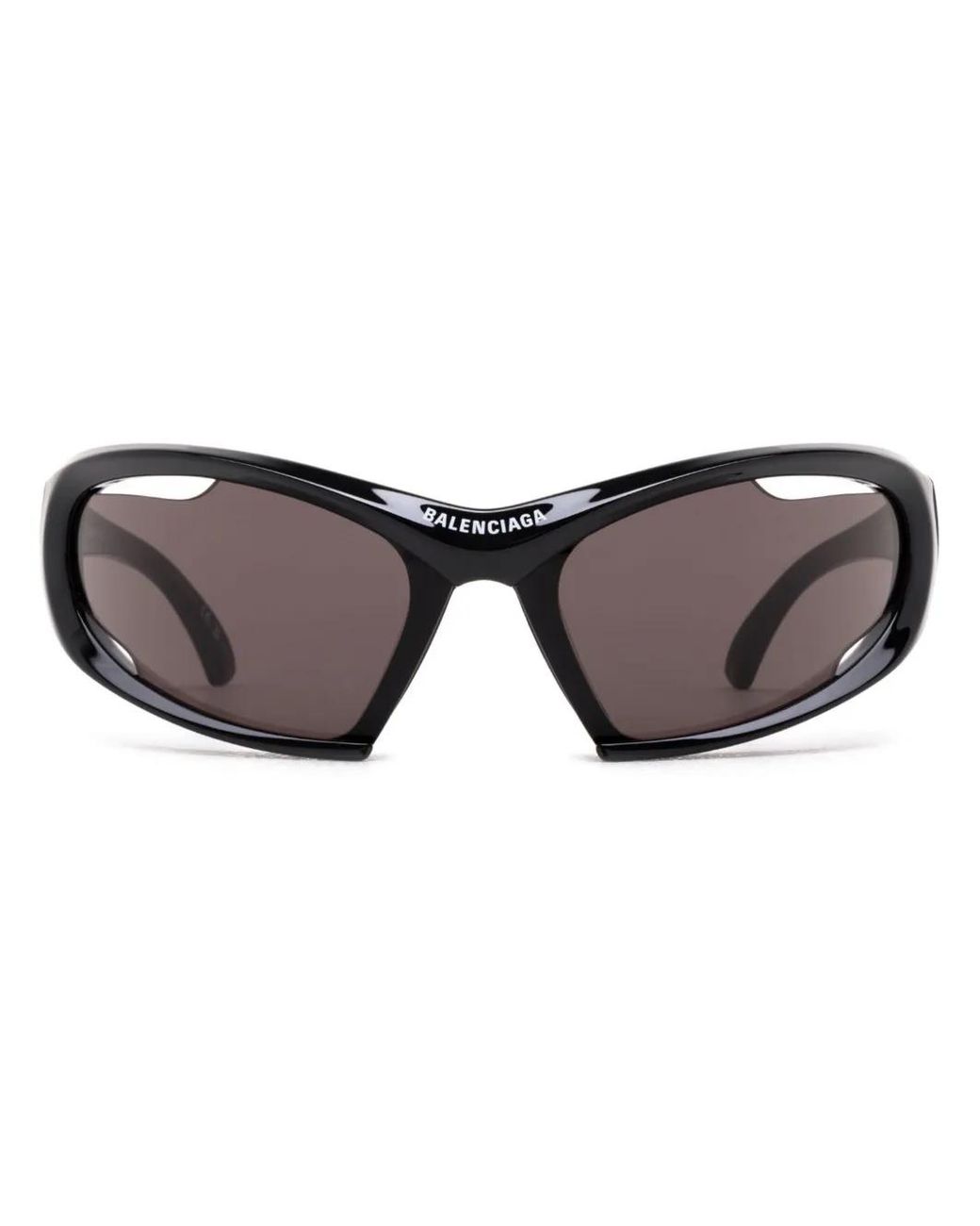Balenciaga Gray Uni Dynamo Wrap Oval-Frame Sunglasses