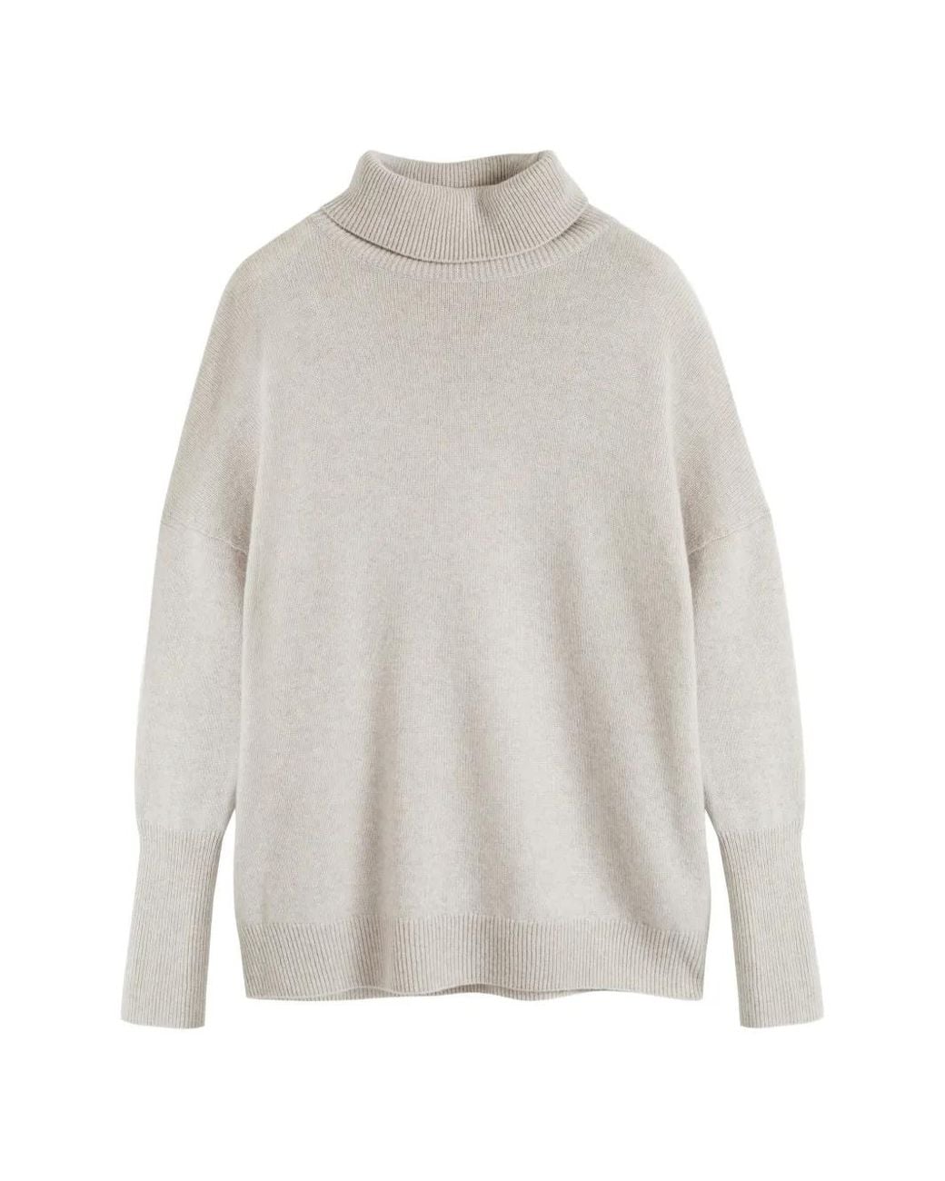 Chinti & Parker White Roll-Neck Cashmere Sweater