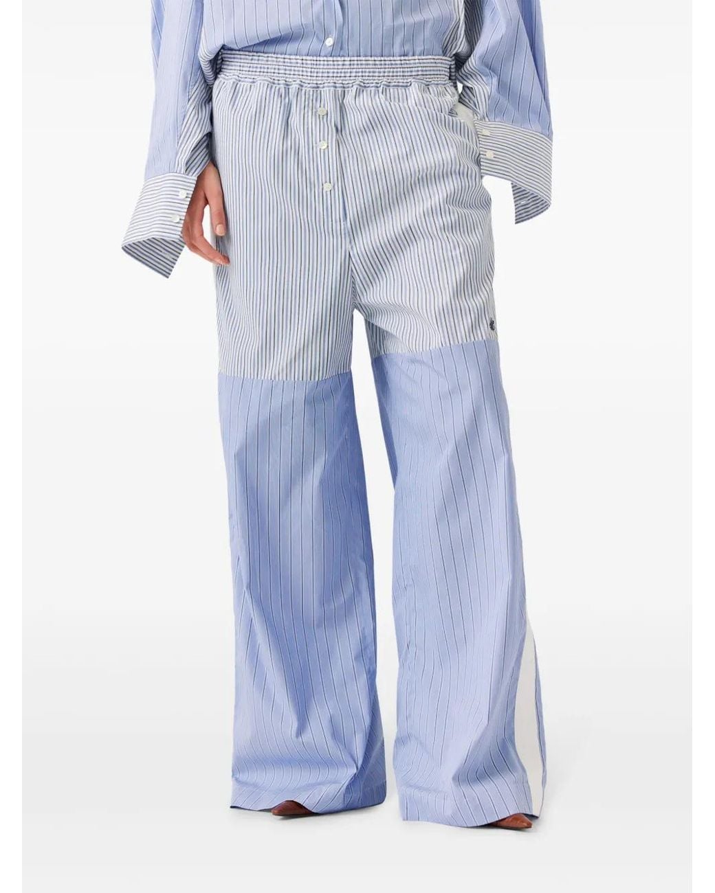 Stella McCartney Blue Striped Boyfriend Trousers