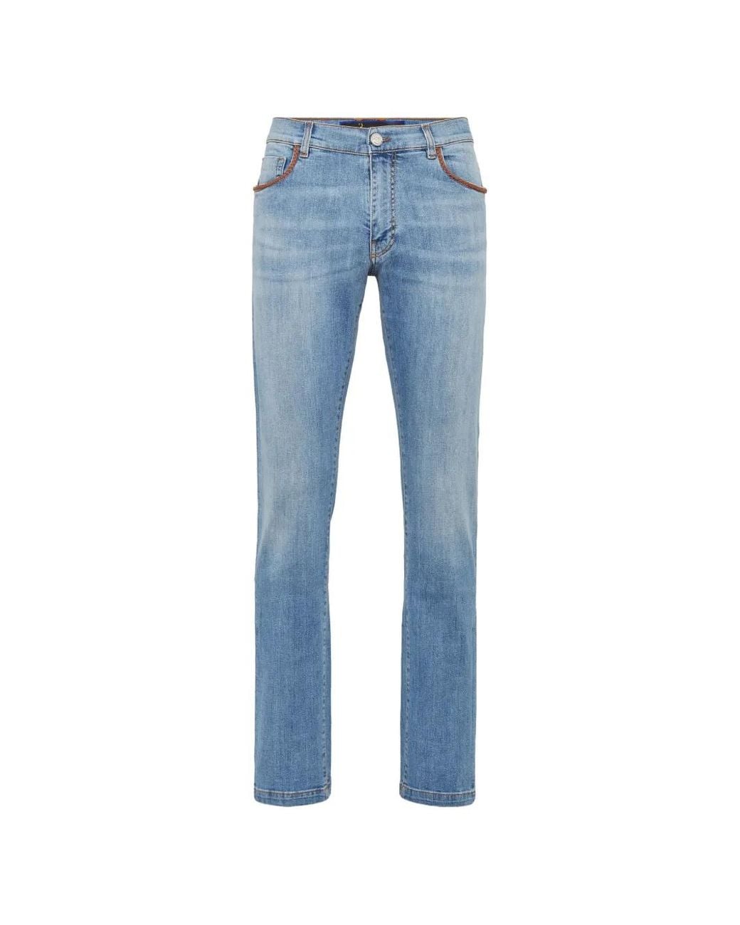 Billionaire Blue Jean Droit À Finitions Tressées for men