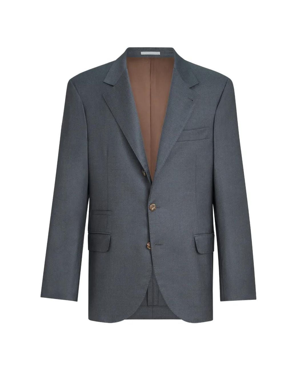 Brunello Cucinelli Blue Super 150S Virgin-Wool Four Season Batavia Twill Blazer for men