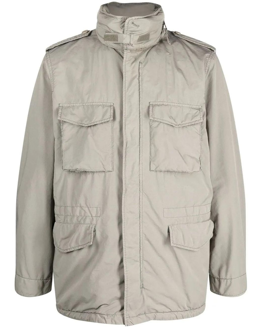 Aspesi Gray Newcamp Military Jacket for men