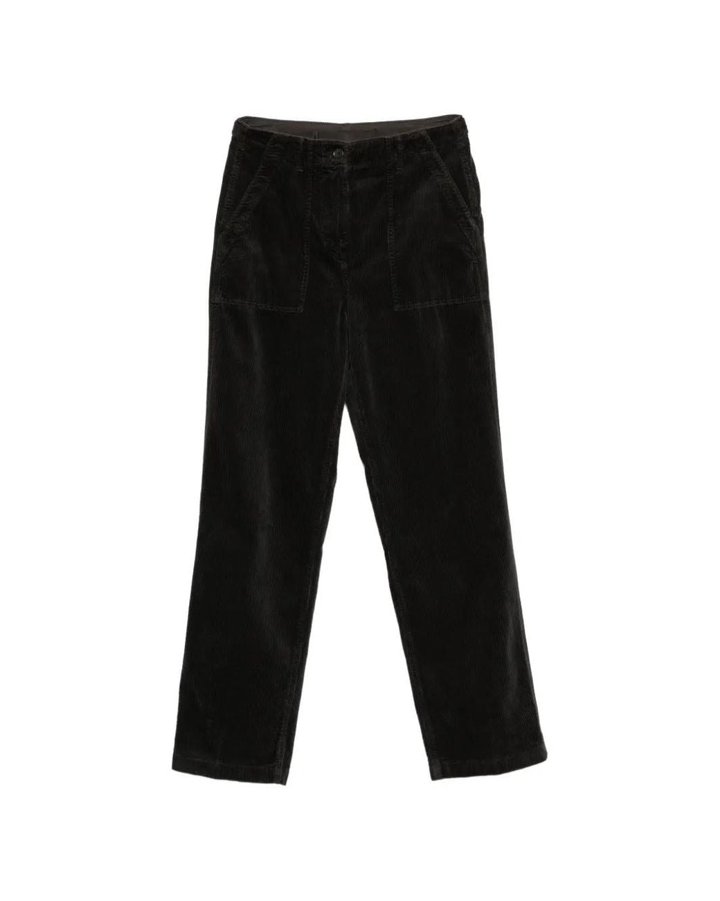 Aspesi Black Corduroy Patch-Pocket Trousers