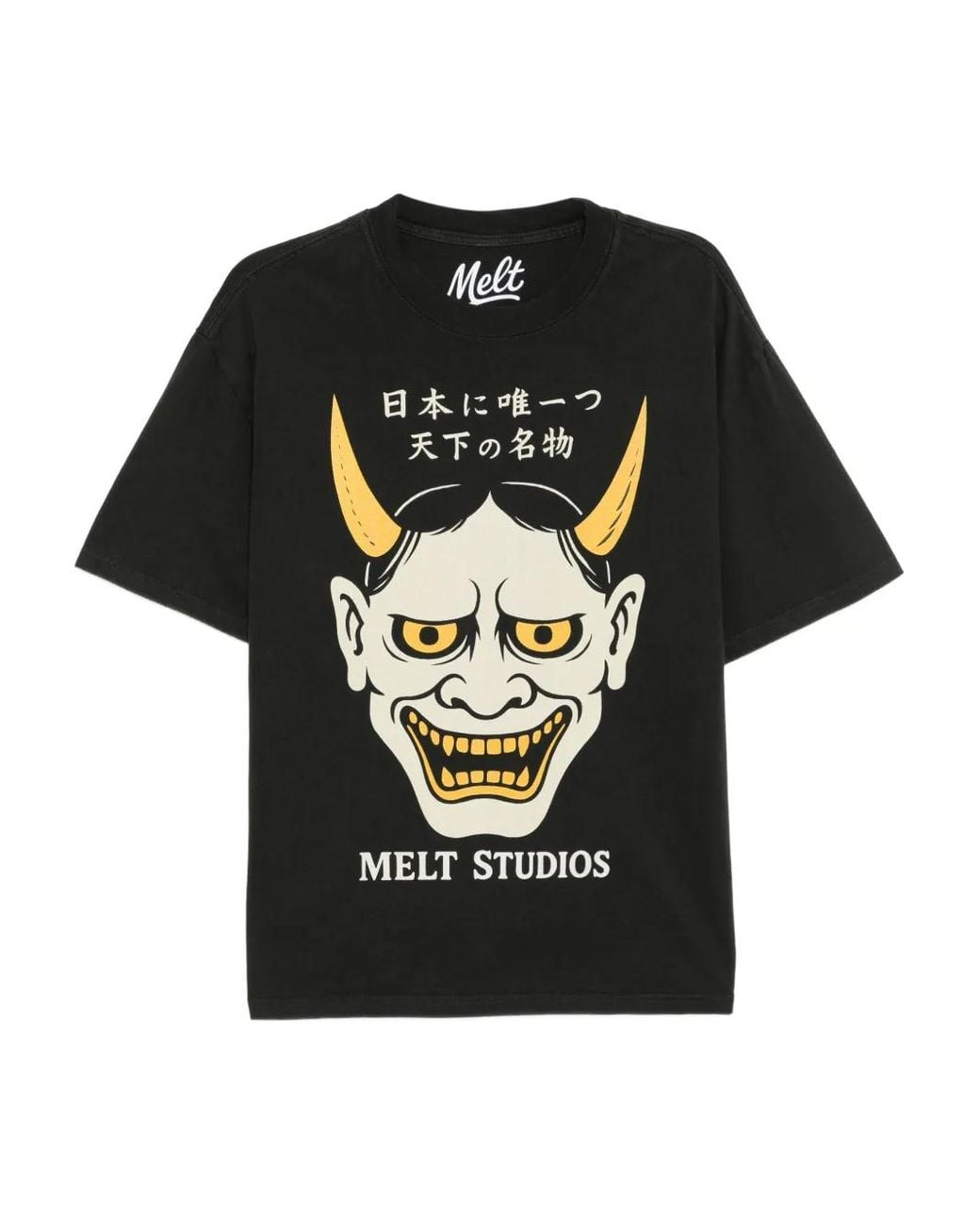 Melt Black Graphic-Print T-Shirt for men
