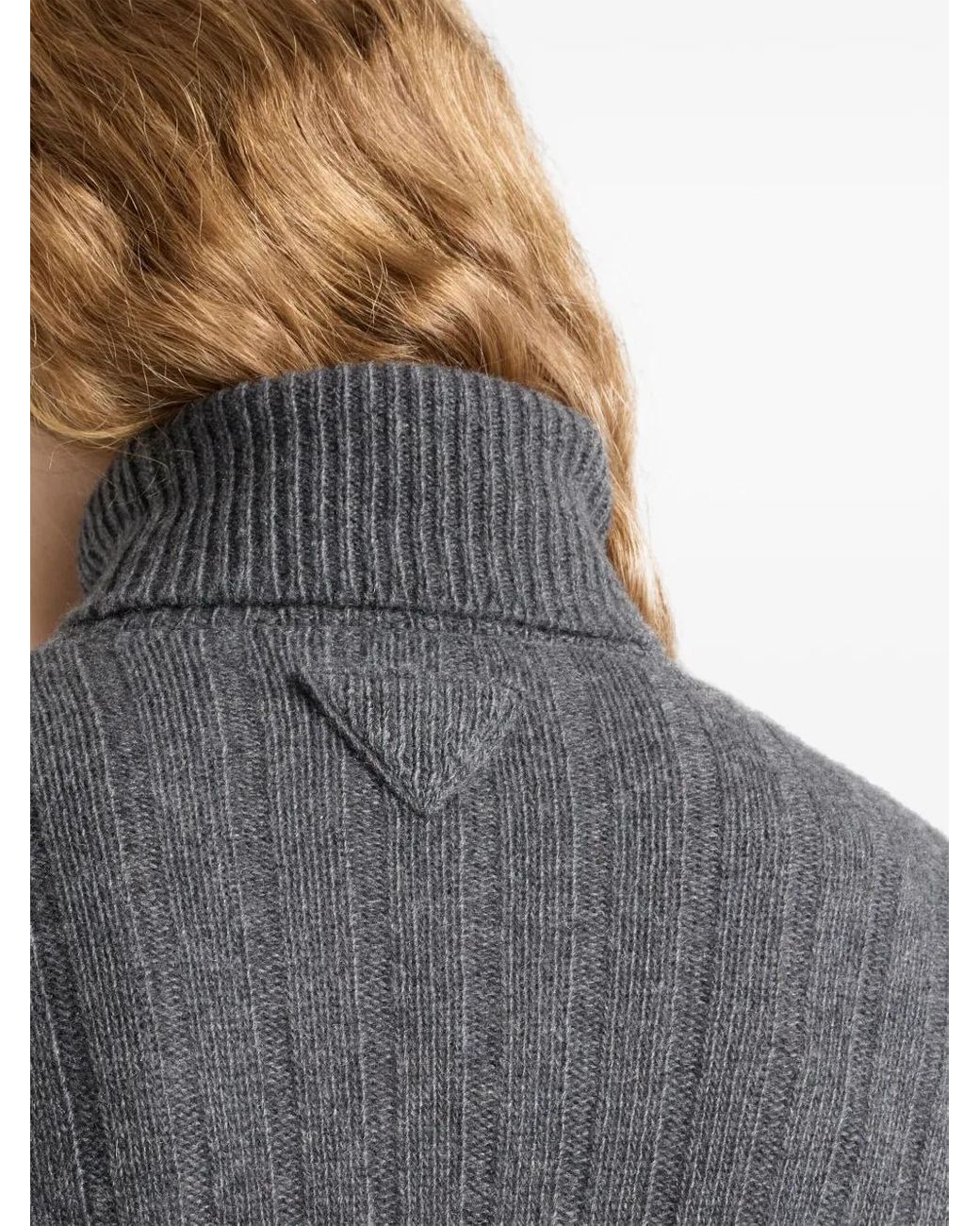 Prada Gray Cashmere Turtleneck Sweater