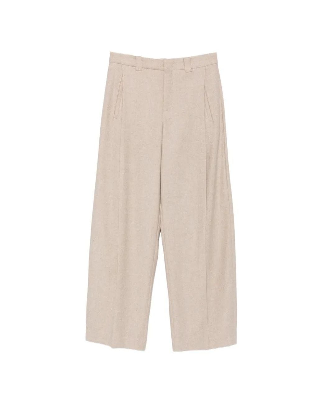 Drykorn White Pressed-Crease Wide-Leg Trousers