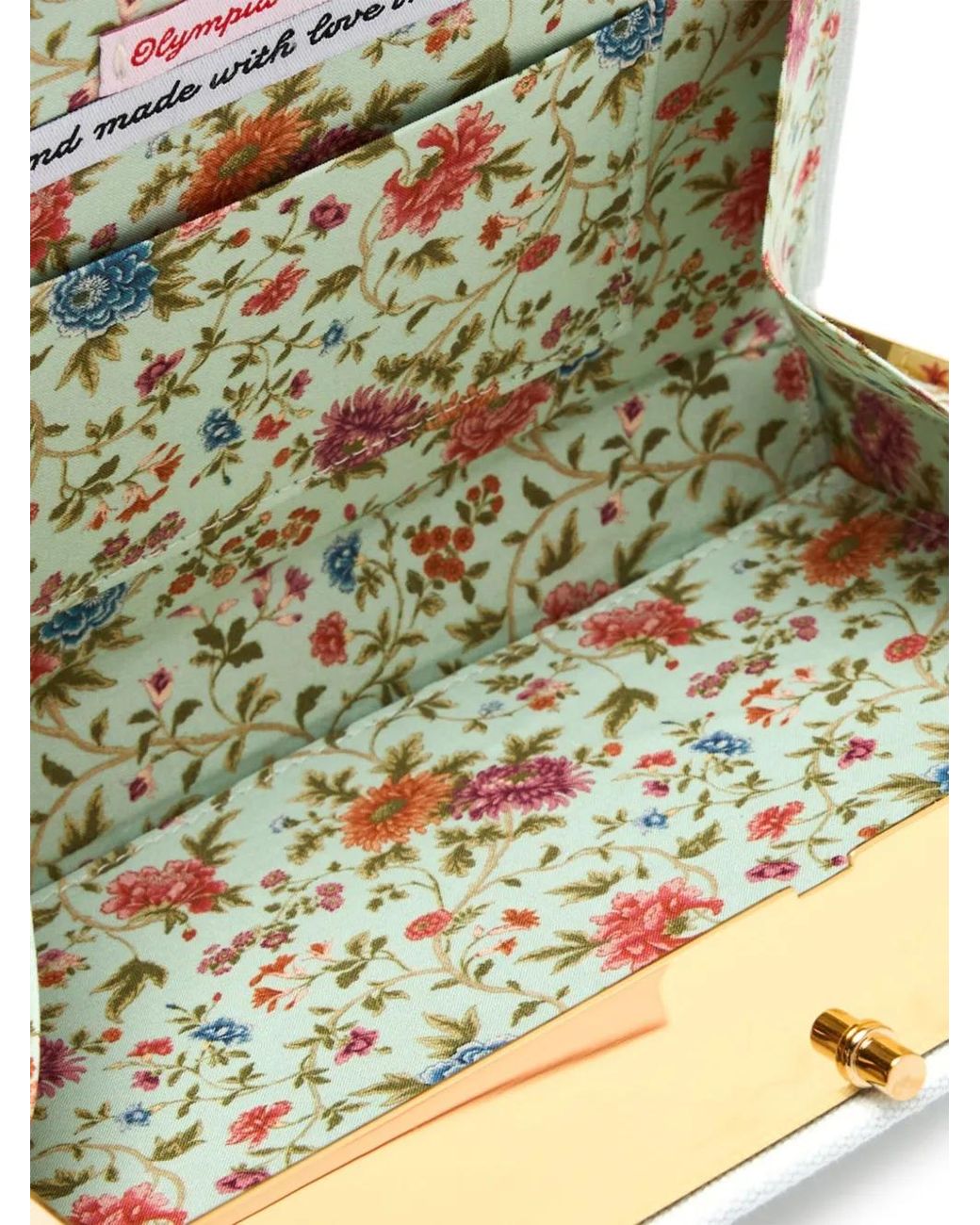 Olympia Le-Tan White Embroidered-Doves Clutch Bag