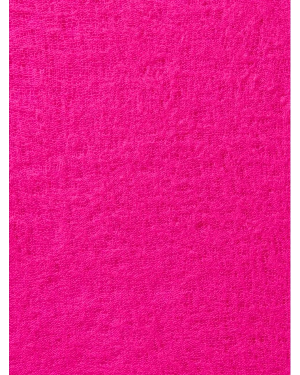 PUR SCHOEN Pink Frayed Scarf