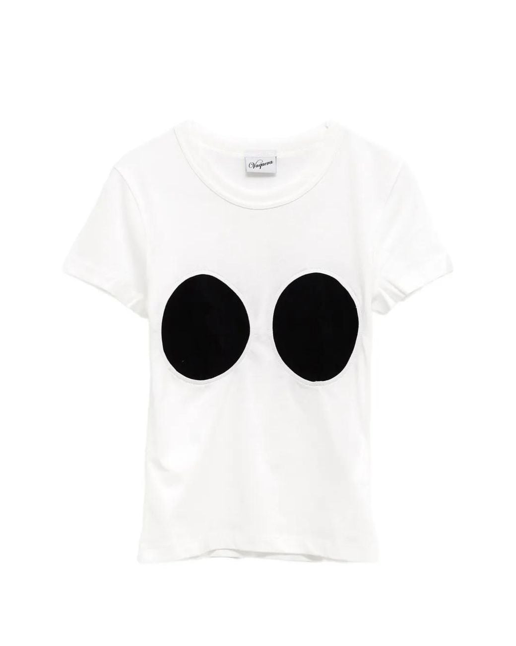 VAQUERA Black Bullet Bra Trompe L'Oeil Circular-Patch T-Shirt