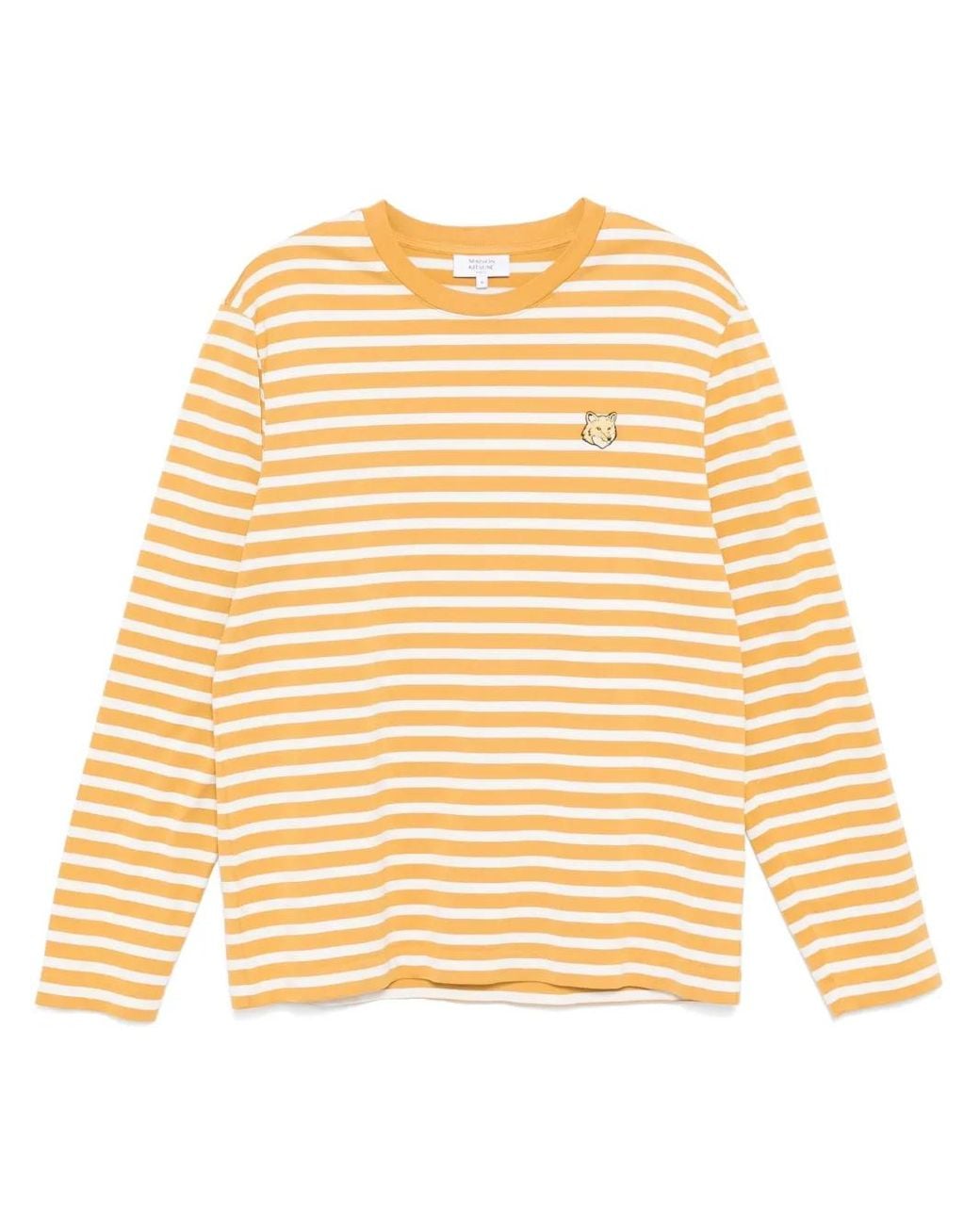 Maison Kitsuné Natural Bold Fox Head Patch Regular Marin T-Shirt for men