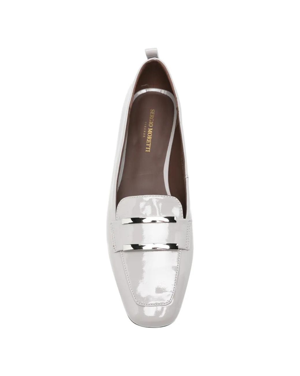 SERGIO MORETTI FIRENZE White Metal-Bar Loafers