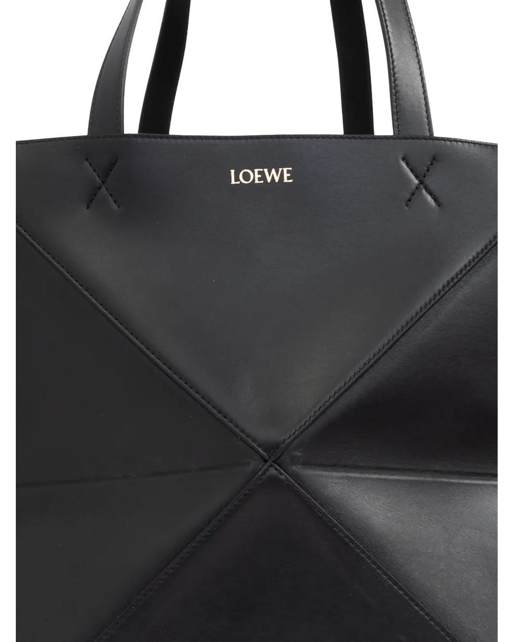 Borsa Tote Xxl Puzzle Fold di Loewe in Black da Uomo