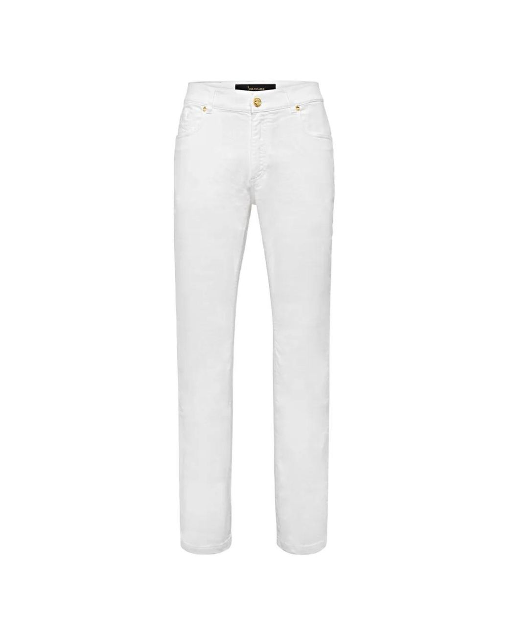 Billionaire White Monogram Embroidered Jeans for men