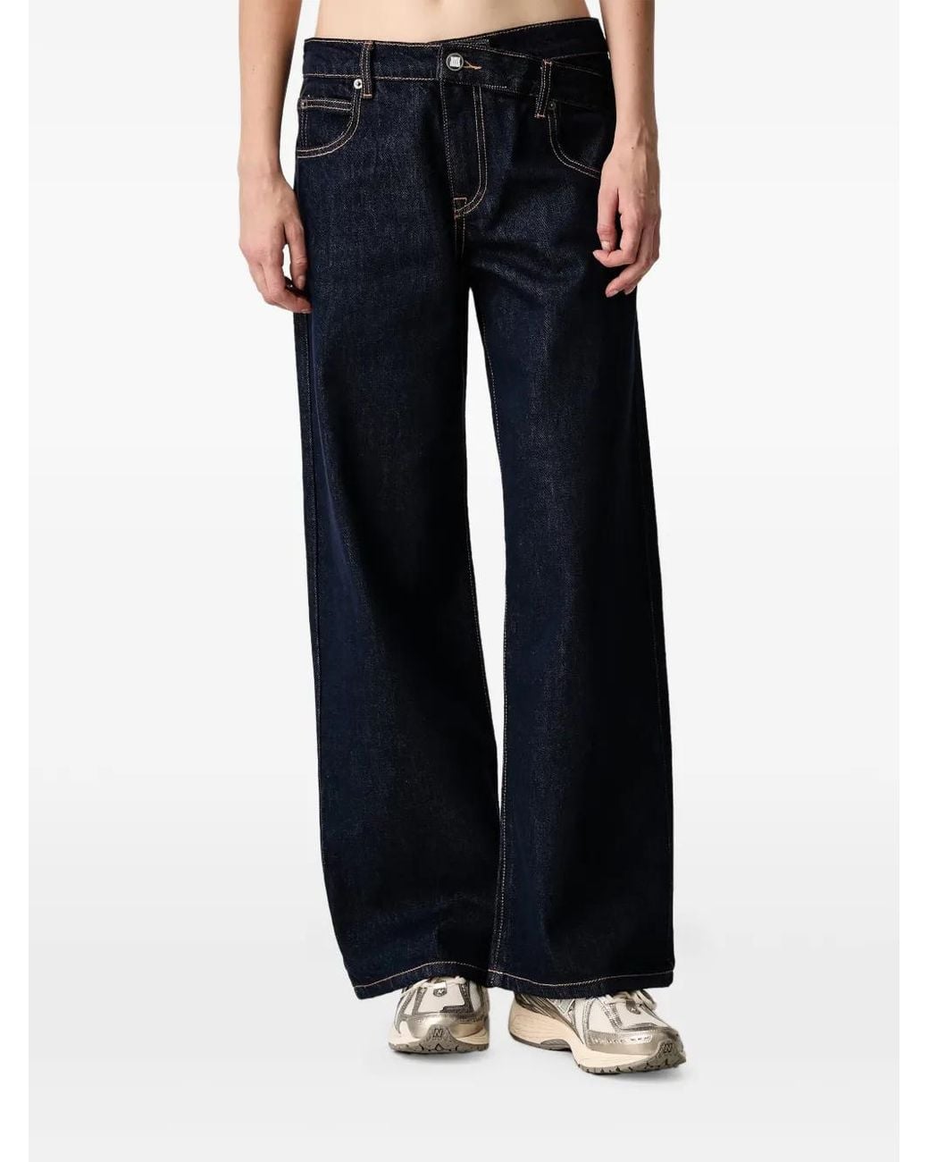 WRSTBHVR Blue Meg V3 Asymmetric-Waist Wide-Leg Jeans