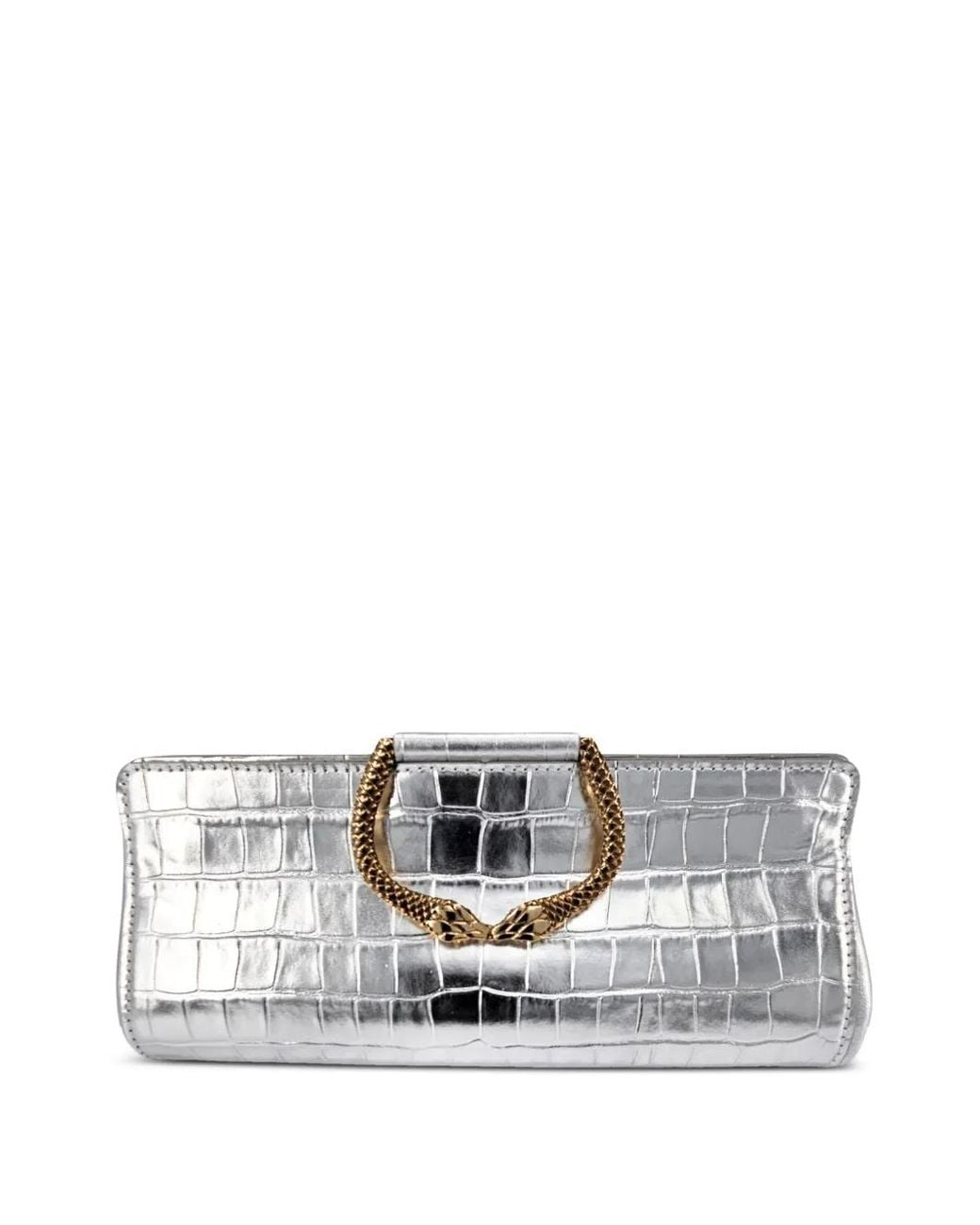 Madison Maison White Moc Croc Clutch Bag