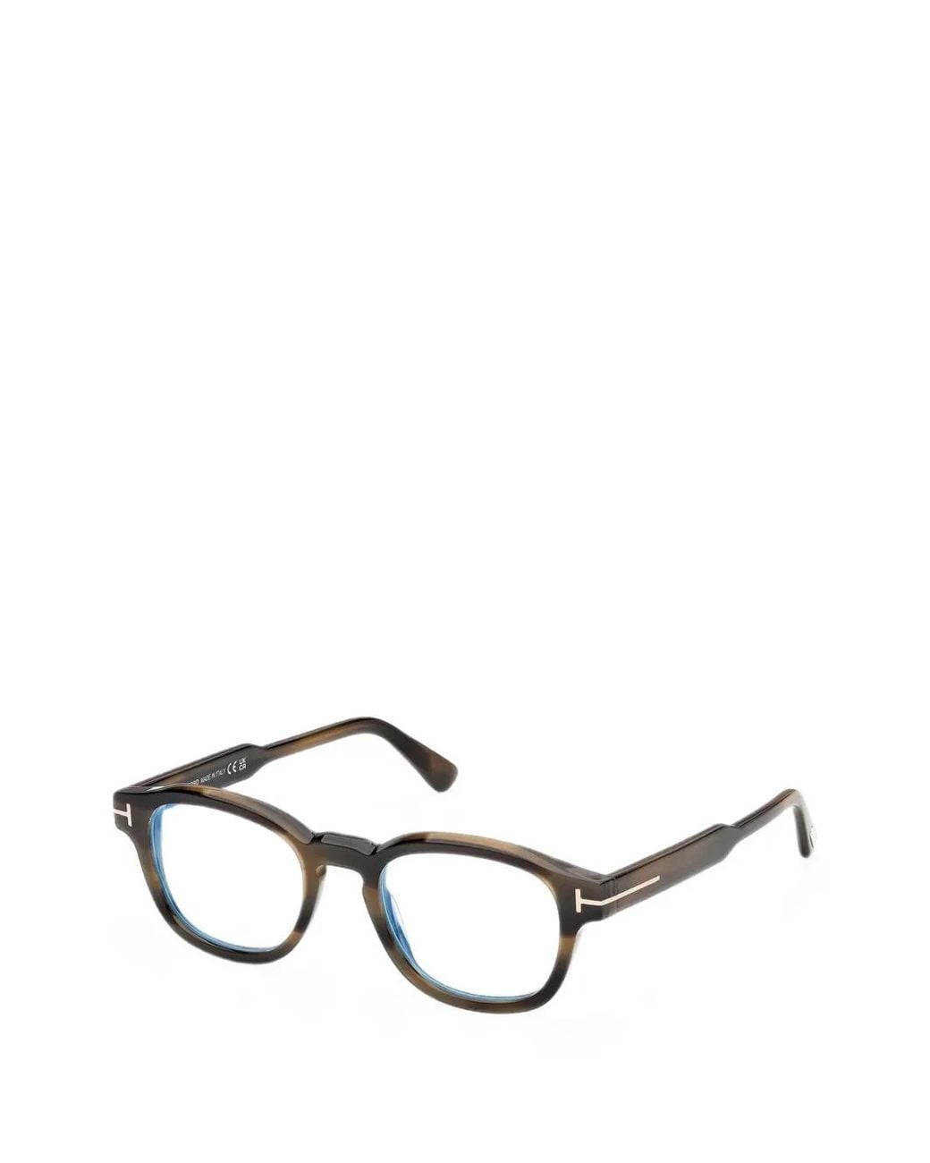 Tom Ford Brown Tortoiseshell-Effect Round-Frame Glasses for men